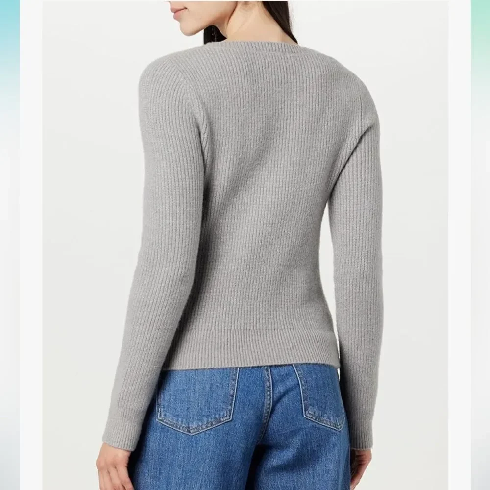 The Drop Women's Preston Ribbed Sweetheart Sweater NWT